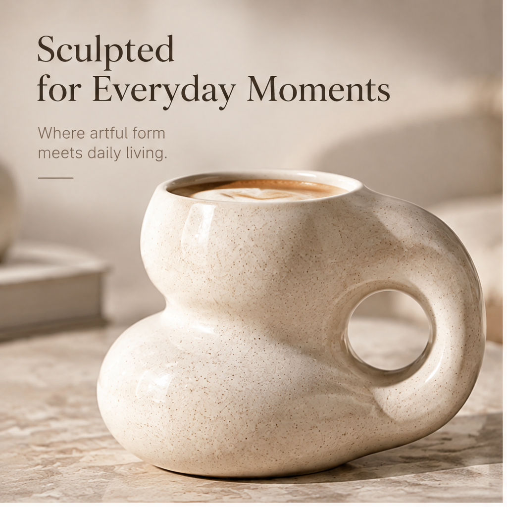 FEASTORI Sand Sculptural Loop Ceramic Mug