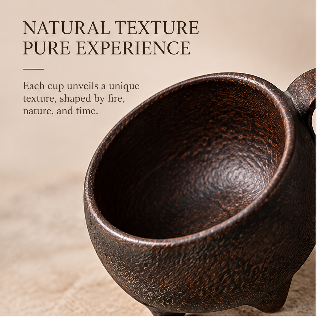 FEASTORI Umber Tripod Ring-Handle Art Mug