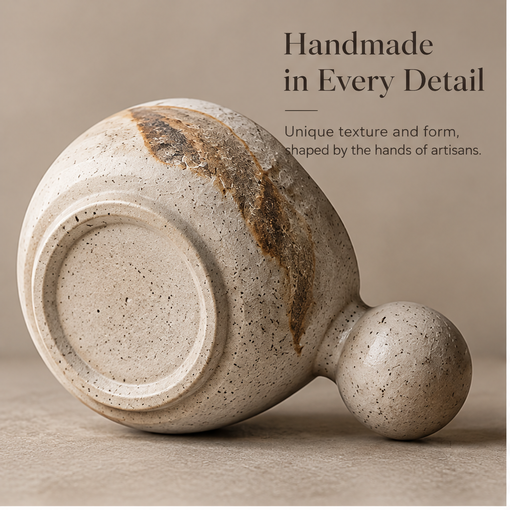 FEASTORI Rustic Earth Ball-Handle Tea Cup
