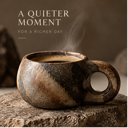 FEASTORI Bronze Ring-Handle Stoneware Cup