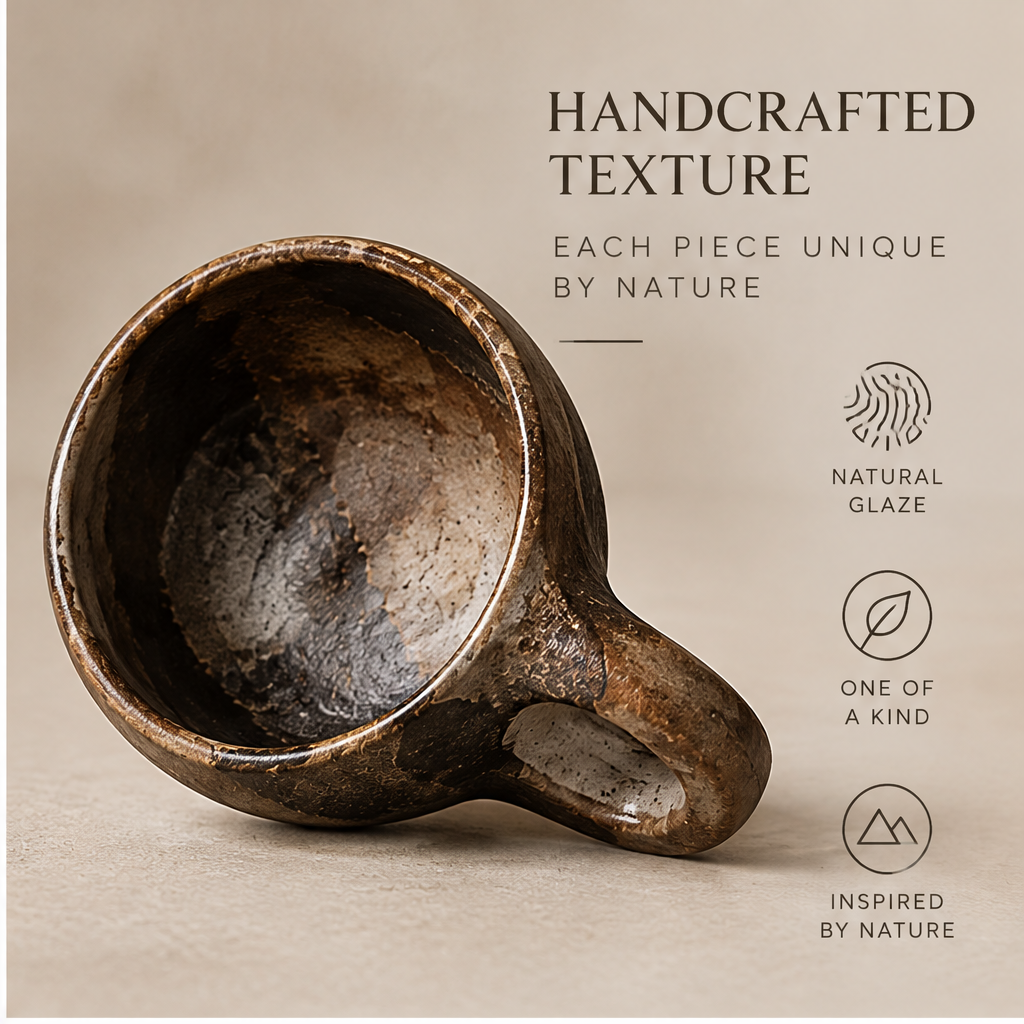 FEASTORI Bronze Ring-Handle Stoneware Cup
