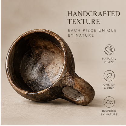 FEASTORI Bronze Ring-Handle Stoneware Cup
