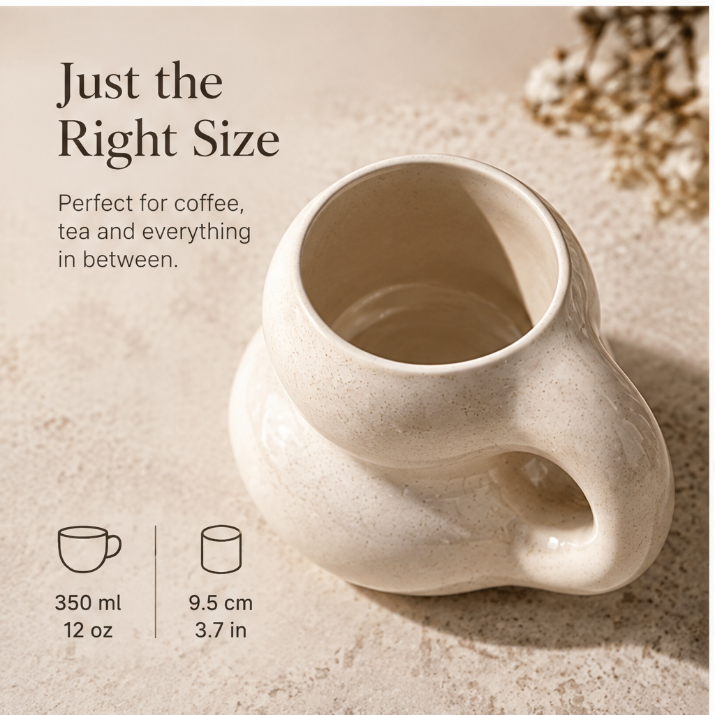 FEASTORI Sand Sculptural Loop Ceramic Mug