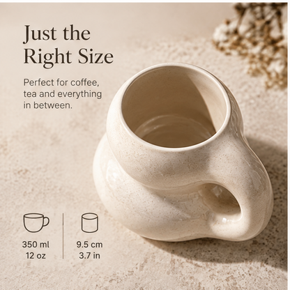 FEASTORI Sand Sculptural Loop Ceramic Mug