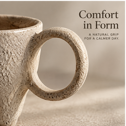 FEASTORI Earth Tripod Ring-Handle Tea Cup