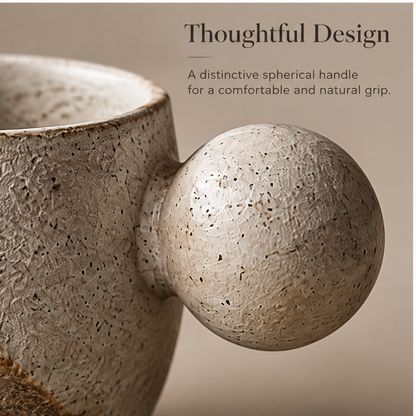 FEASTORI Rustic Earth Ball-Handle Tea Cup