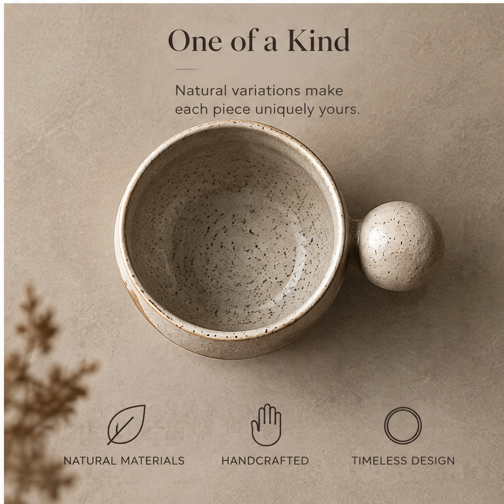 FEASTORI Rustic Earth Ball-Handle Tea Cup