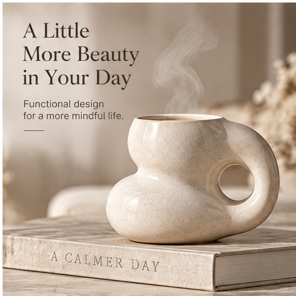 FEASTORI Sand Sculptural Loop Ceramic Mug