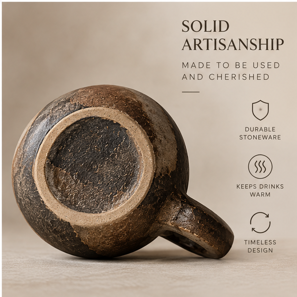 FEASTORI Bronze Ring-Handle Stoneware Cup