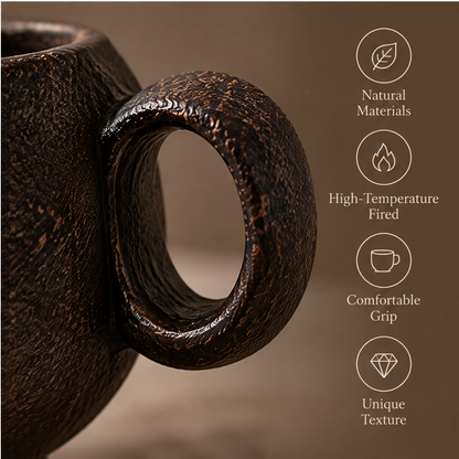 FEASTORI Umber Tripod Ring-Handle Art Mug